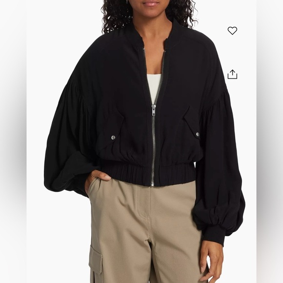 Free People Jackets & Blazers - NWT Free People On Pointe Bomber Jacket in Black Size Medium💕